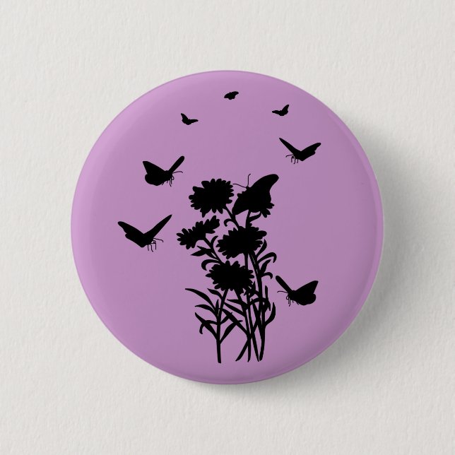 Butterflies Silhouette Button (Front)