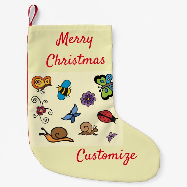 Butterflies Snails Insects Thunder_Cove  Small Christmas Stocking (Front)