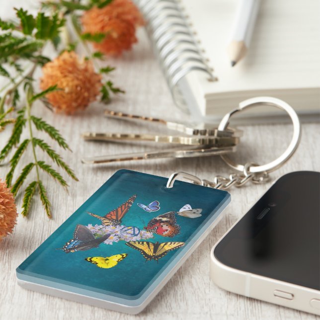 butterflies sobriety symbol acrylic keychain (Front Right)