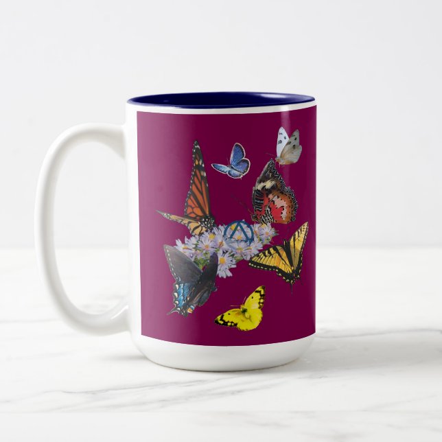 butterflies sobriety symbol slogan2 mug (Left)