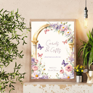 Butterflies spring summer bridal shower table sign