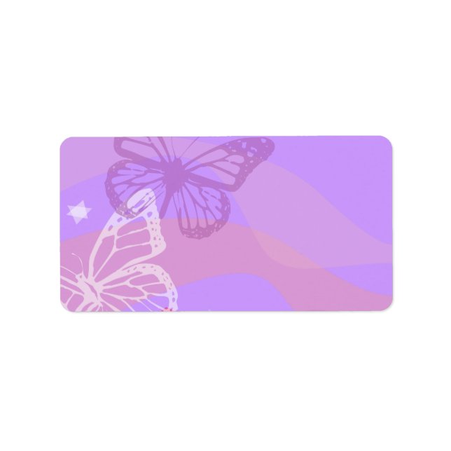 BUTTERFLIES & STARS Bat Mitzvah Return Address Label (Front)