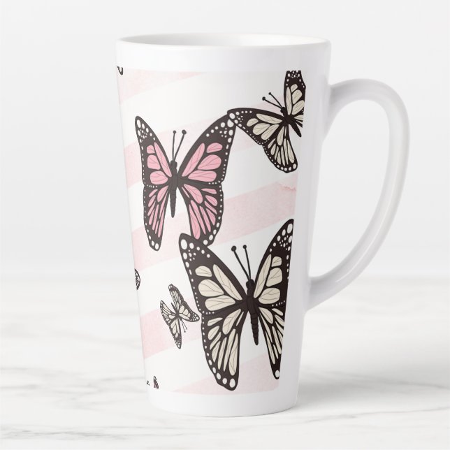 Butterflies & stripes (matches with journal) Mug (Right)