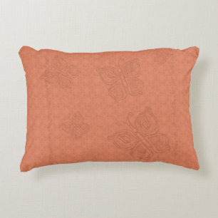Butterflies & Swirl Designs orange Accent Pillow 