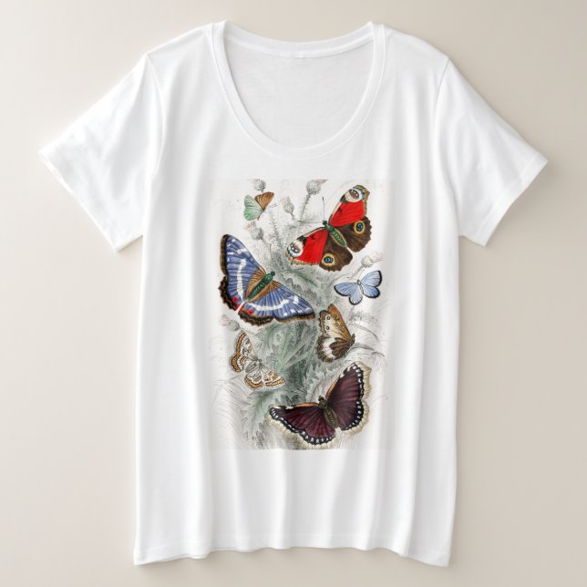 BUTTERFLIES T-Shirt PLUS SIZE COTTON (Design Front)