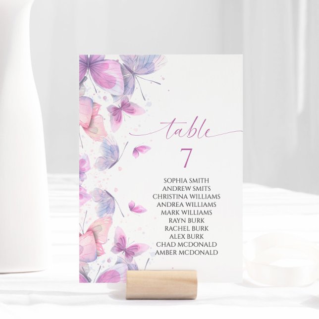 Butterflies  Table Number Seating Chart Cards (Creator Uploaded)
