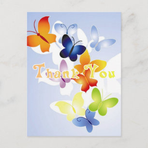 Butterflies Thank You Note Postcard