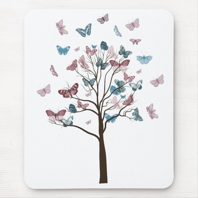 Butterflies Tree Mouse Pad (Front)