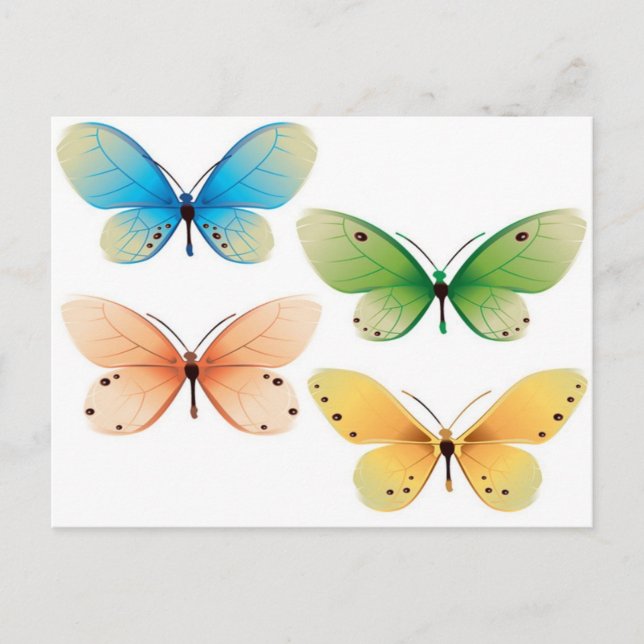 Butterflies vector design postcard (Front)