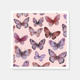 Butterflies Watercolor Bday Bridal Baby Shower Napkin
