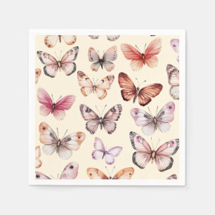 Butterflies Watercolor Bday Bridal Baby Shower Napkin