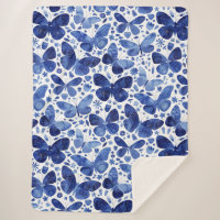 Butterflies Watercolor Blue