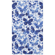 Butterflies Watercolor Blue Tablecloth