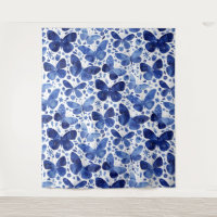 Butterflies Watercolor Blue