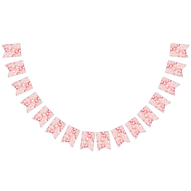 Butterflies Watercolor Coral Pink Bunting Flags (All)