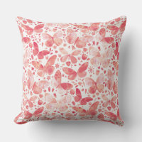 Butterflies Watercolor Coral Pink