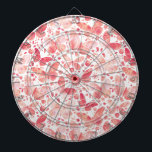 Butterflies Watercolor Coral Pink Dartboard<br><div class="desc">Coral pink watercolor butterfly painting.</div>