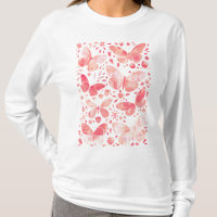Butterflies Watercolor Coral Pink