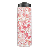 Butterflies Watercolor Coral Thermal Tumbler