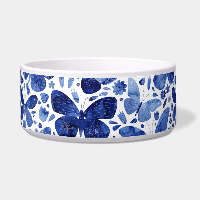 Butterflies Watercolor Indigo Blue (Front)