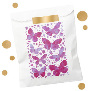 Butterflies Watercolor Magenta Pink Favour Bags