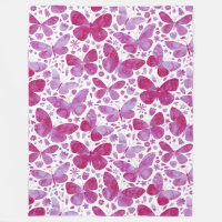 Butterflies Watercolor Magenta Pink