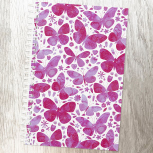Butterflies Watercolor Magenta Pink Planner