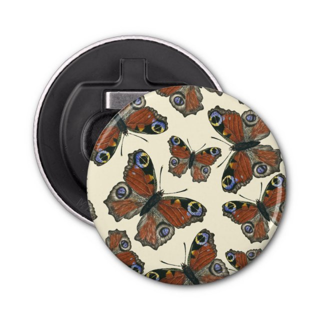 Butterflies watercolor pattern bottle opener (Front)