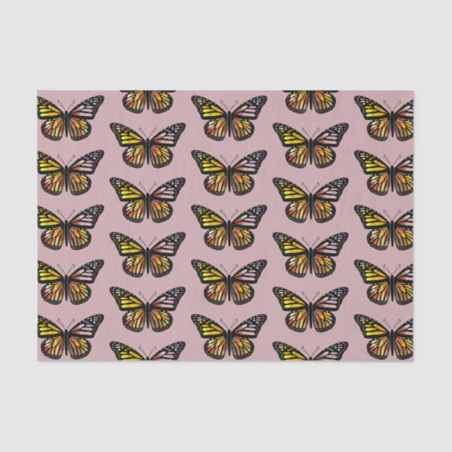 Butterflies Watercolor Pattern Gift Tissue Paper (Front)