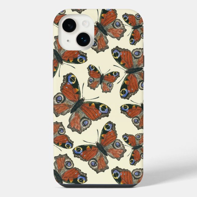 Butterflies watercolor pattern iPhone case (Back)