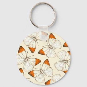 Butterflies watercolor pattern key ring