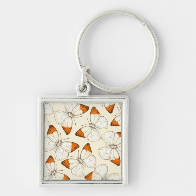 Butterflies watercolor pattern key ring (Front)