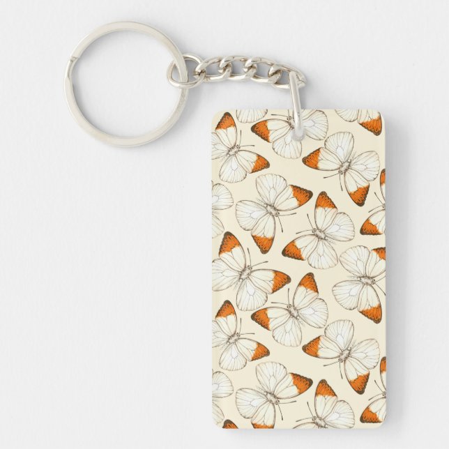 Butterflies watercolor pattern key ring (Front)