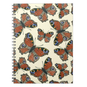 Butterflies watercolor pattern spiral notebook