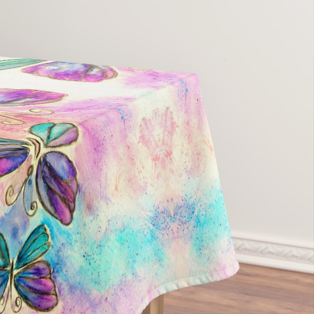 Butterflies - Watercolor Tablecloth (In Situ)