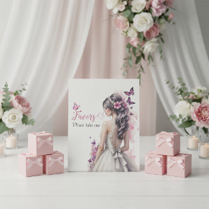 Butterflies Wedding Gown Bridal Shower Favours Pedestal Sign