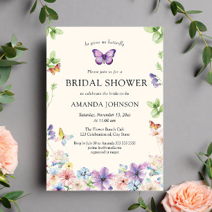 Butterflies & Wildflowers Bridal Shower Invitation
