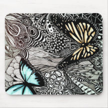 Butterflies with Black and White Design