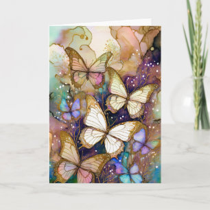 Butterflies with brown and white beautiful colours card