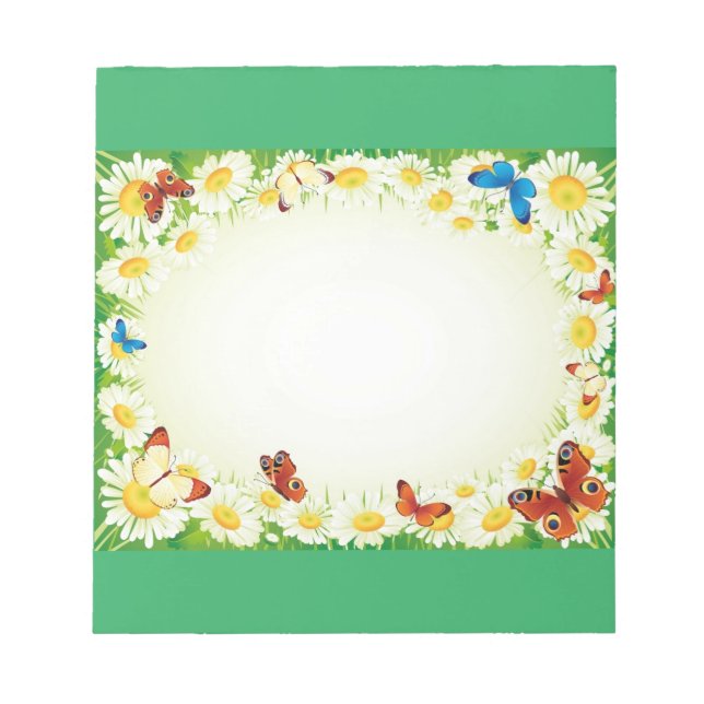 Butterflies With Daisies Notepad (Front)