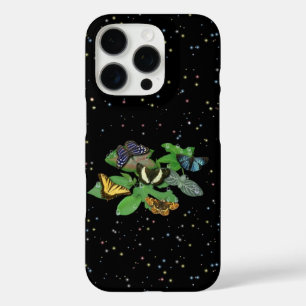 Butterflies with leaf raindrops and stars iPhone 16 pro case