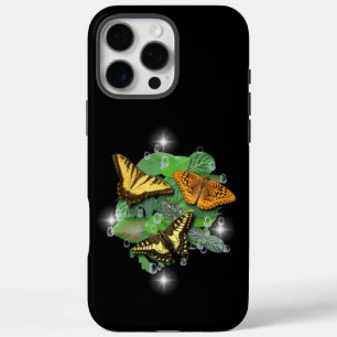 Butterflies with Leaf Raindrops and Stars iPhone 16 Pro Max Case