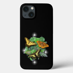 Butterflies with Leaves Raindrops Stars iPhone 13 Case