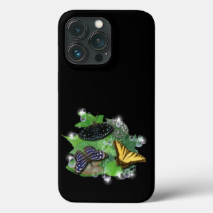Butterflies with Leaves Raindrops Stars iPhone 13 Pro Case
