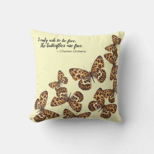 Butterflies with Leopard-like Spots and Quote Cushion