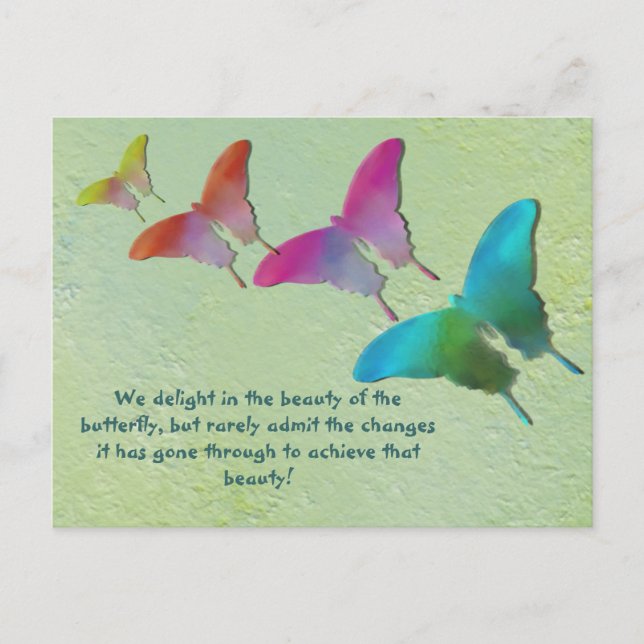 Butterflies With Saying Postcard (Front)