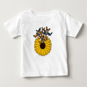 Butterflies with Sunflower Baby T-Shirt