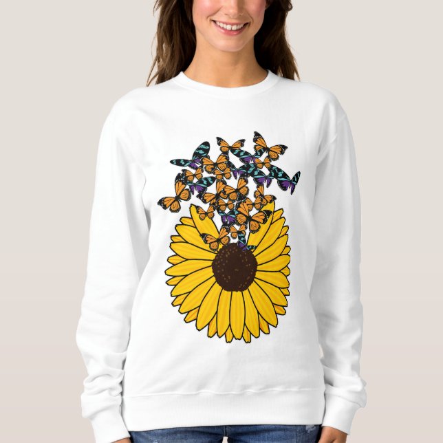 Butterflies with Sunflower Sweatshirt (Front)