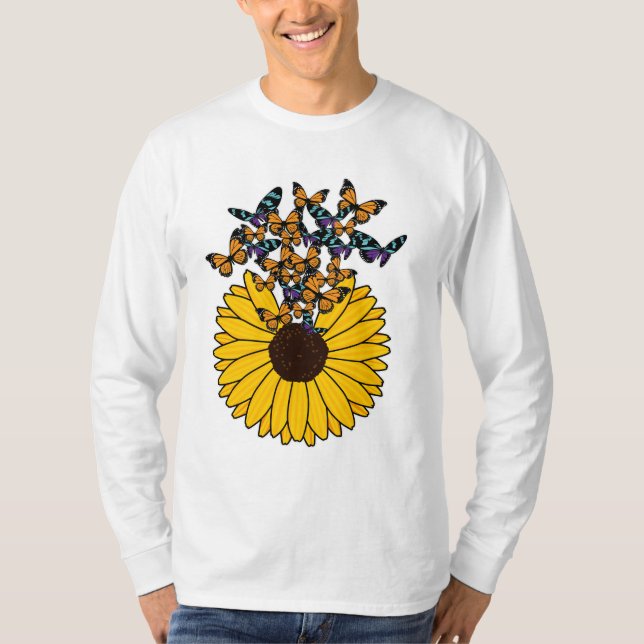 Butterflies with Sunflower T-Shirt (Front)