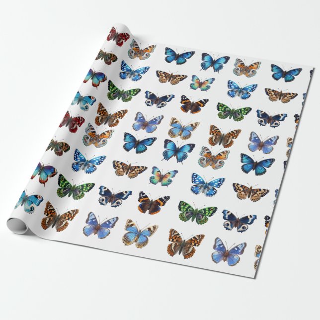 Butterflies Wrapping Paper (Unrolled)